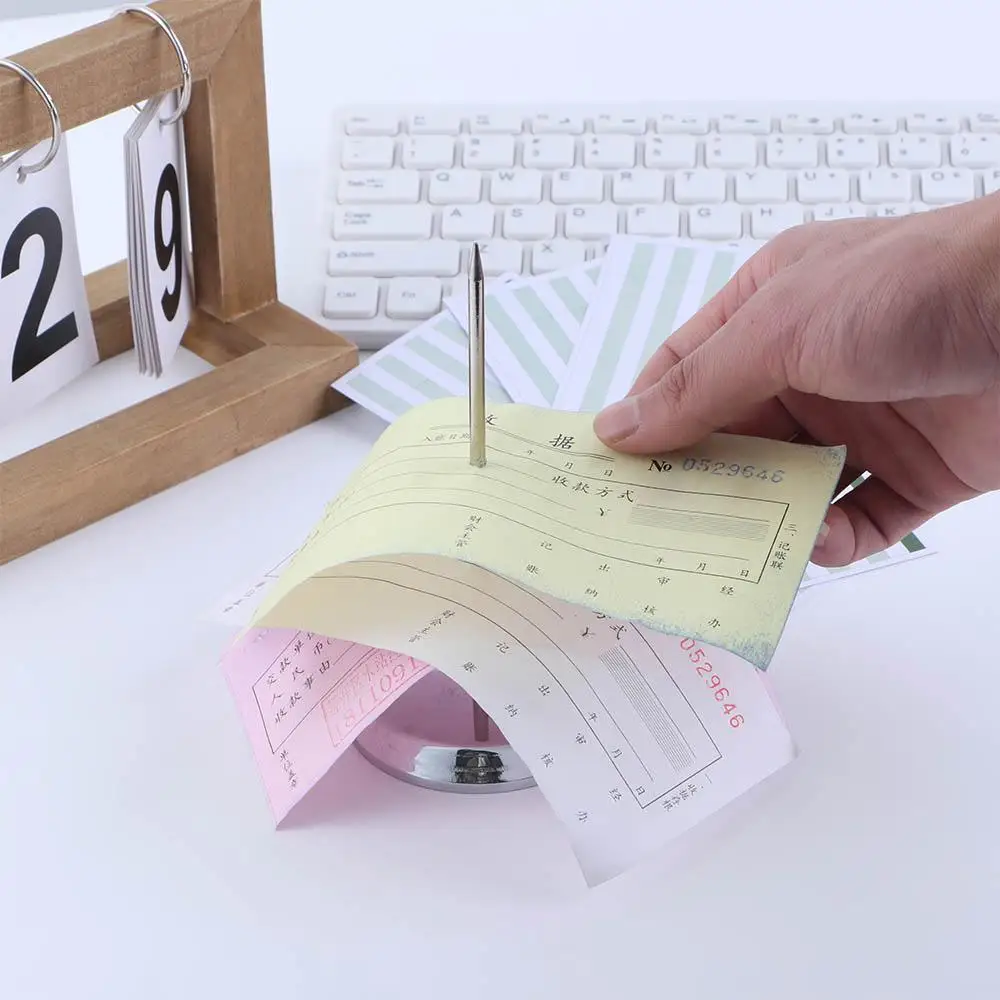 

Office Kitchen Note Stainless Steel Desk Receipt Spike Stick Check Bill Fork Straight Rod Paper Holder