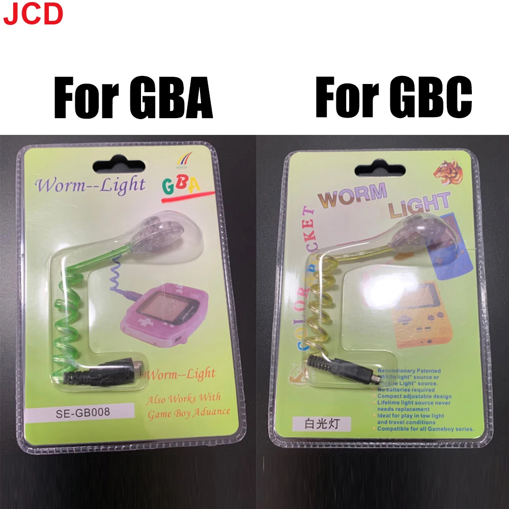 JCD 1 pc For GBA GBC Worm Light Illumination LED Lamps for Gameboy Advance For G-BA G-BP G-BC Game Console With Packing