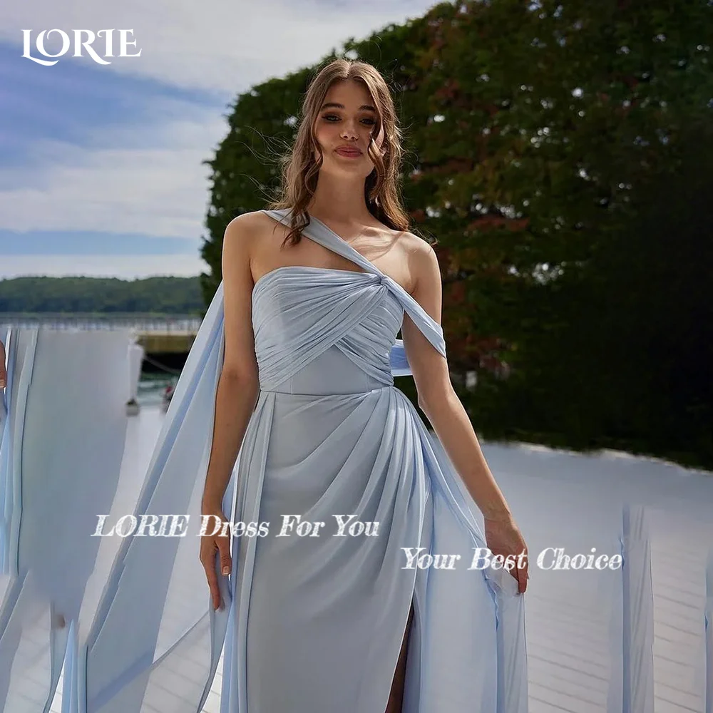 ローリースリットアラビアイブニングドレスランダムプリーツフロアレングスマーメイドウエディングドレスシフォンイリションアラビアパーティードレスカスタマイズ