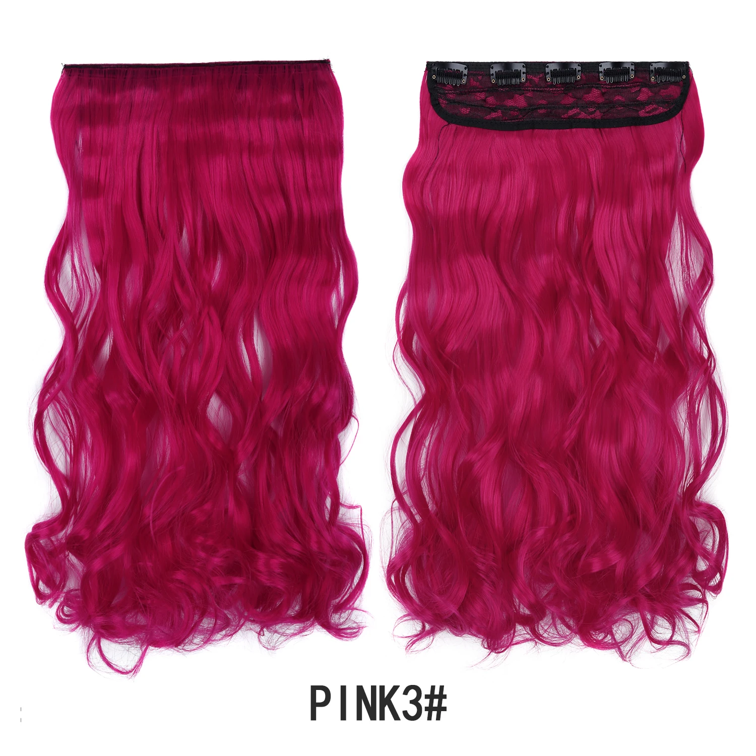 Jeedou Clip-in-Haarverlängerung, buntes, gewelltes Haar, einteilig, 5 Clips, synthetische rote, blaue, grüne Haarteile für Frauen und Mädchen, für den täglichen Gebrauch – Detail 10