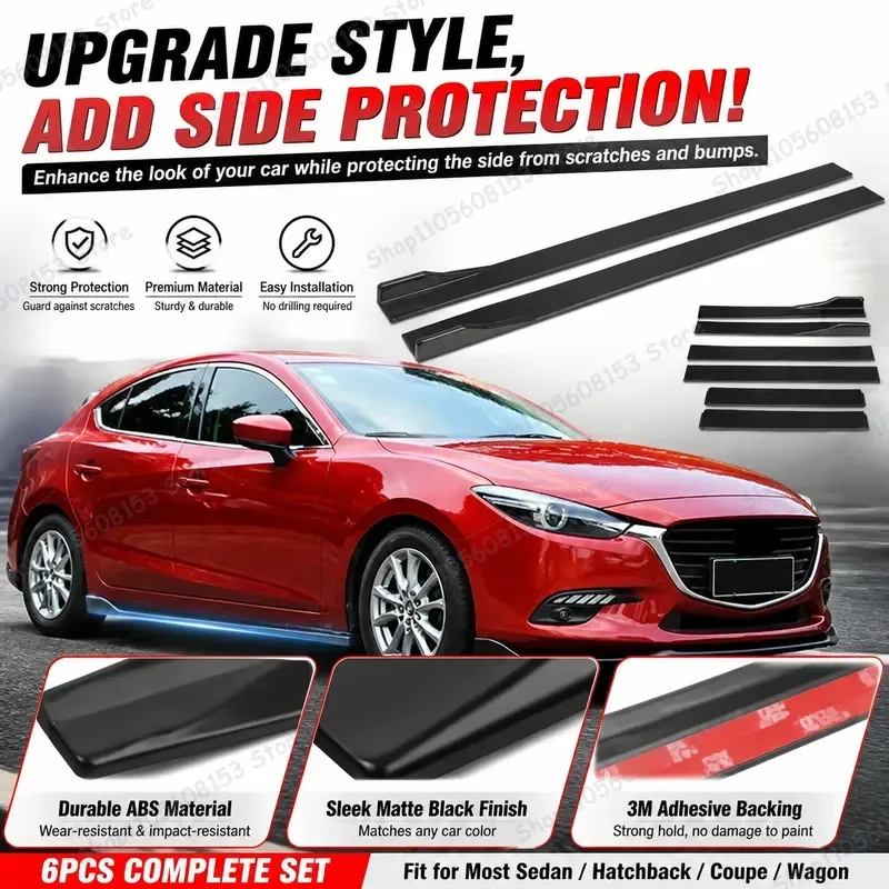 For Mazda 3 Axela 6 Atenza MX5 RX8 Miata 323 626 969 RX7 Body Kit Side Skirt Splitter Wing Bumper Lip Upgrade Aerodynamic