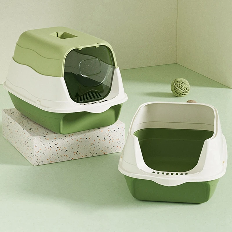 Fully Enclosed Cat Litter Box Splash-Proof Cat Potty Breathable Removable Kitten Toilet Cat Accessories