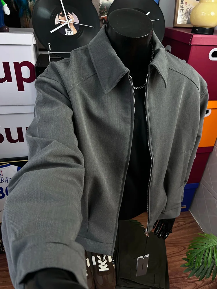 

Мужской костюм Cleanfit: куртка свободного кроя с отложным воротником, повседневный, на молнии, не требующий особого ухода