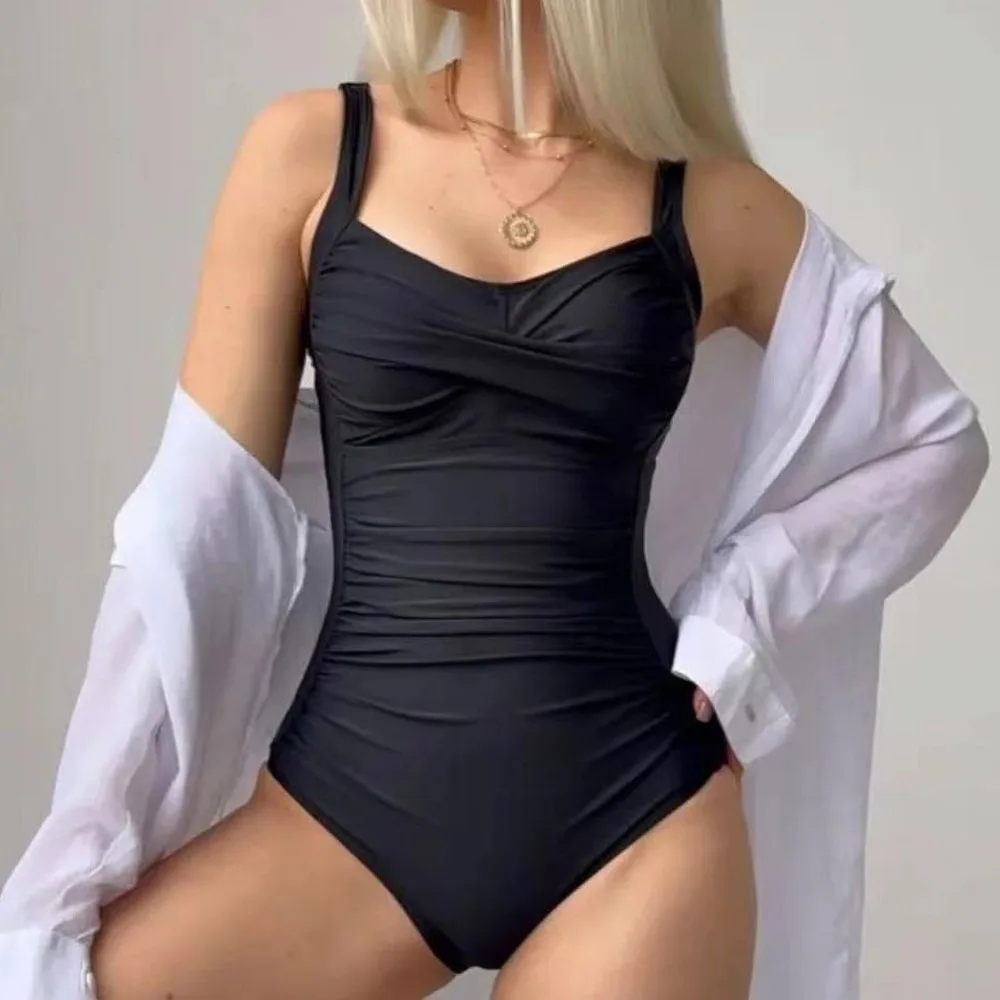 2026 Women's One Piece Swimwear Athletic Sports Bathing Suit, Sexy Cross Back Tummy Control Swimsuits Female Brazilian One Piece