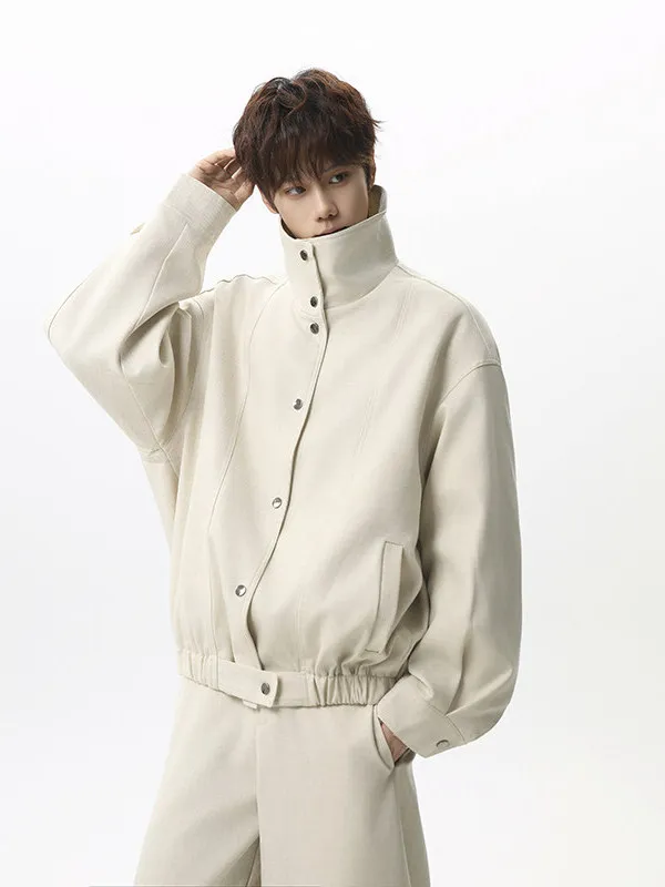 Chaqueta Harrington de Lino TANGZ Studio, Estilo Vintage, Color Beige Claro, Corte Holgado, Juvenil, Resistente al Viento, para Otoño e Invierno