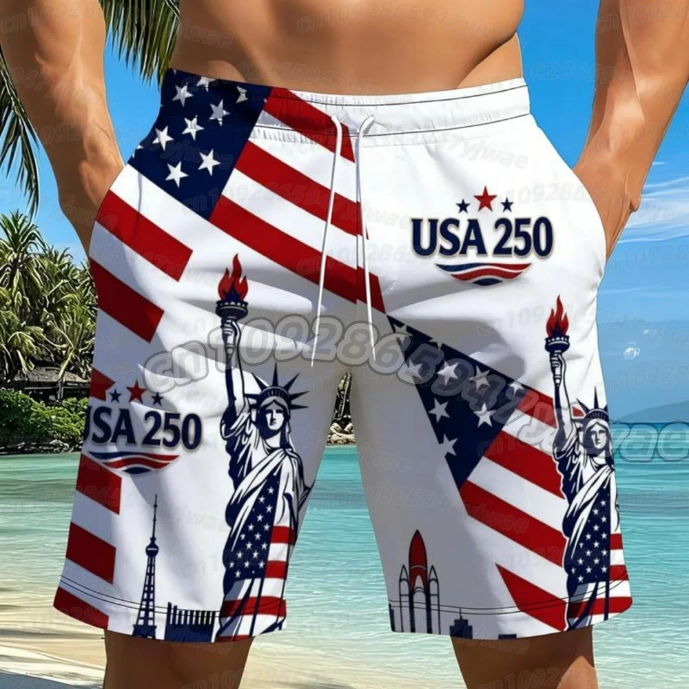 

26 250th Anniversary American Flag Print Men Shorts Summer Beach Shorts Breathable Quick Dry Sportswear Loose Shorts Men shorts