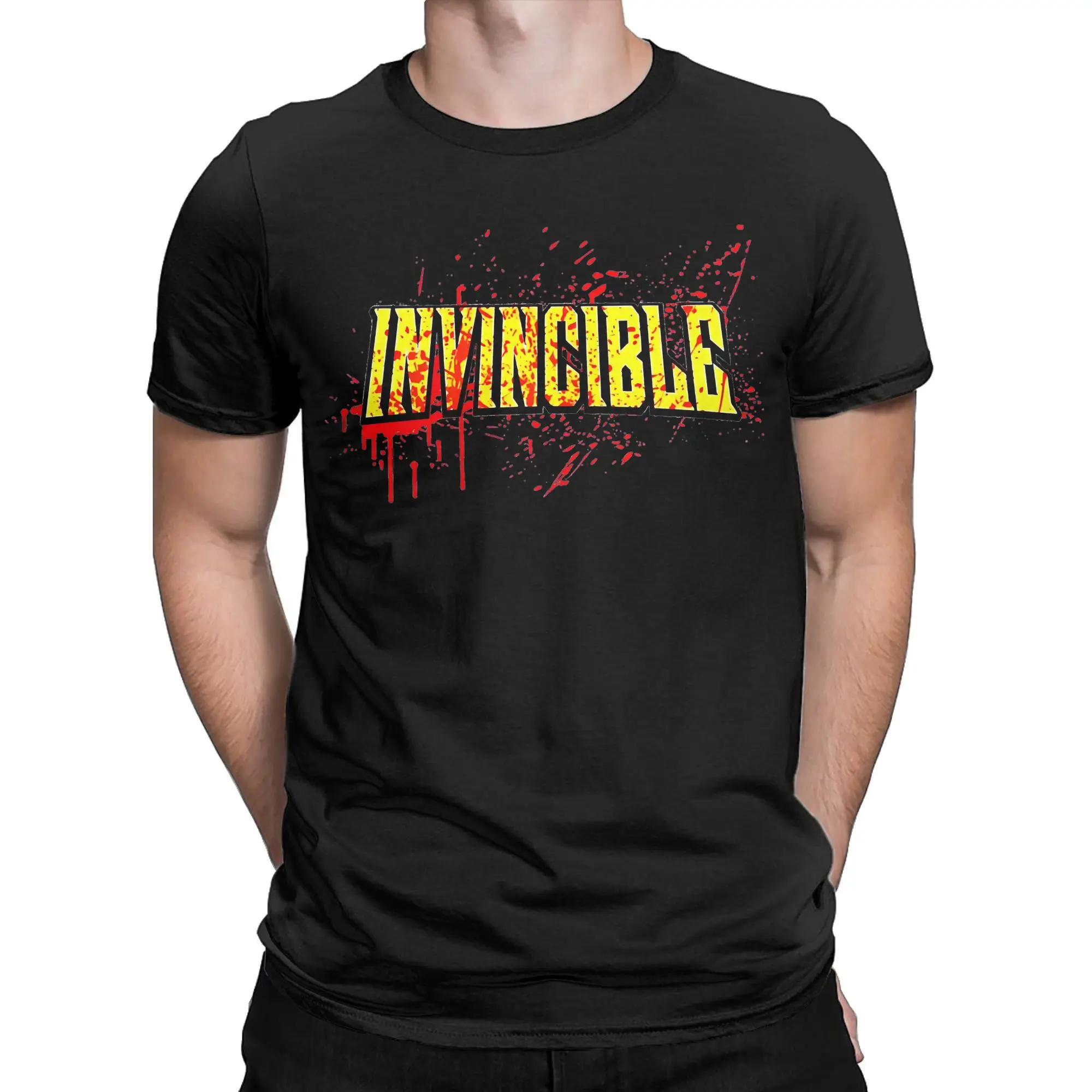 

Invincible Blood Splat Logo Merch Men Women T Shirts Pure Cotton Tee Graphic Printing Adult Anime Tops T-shirt