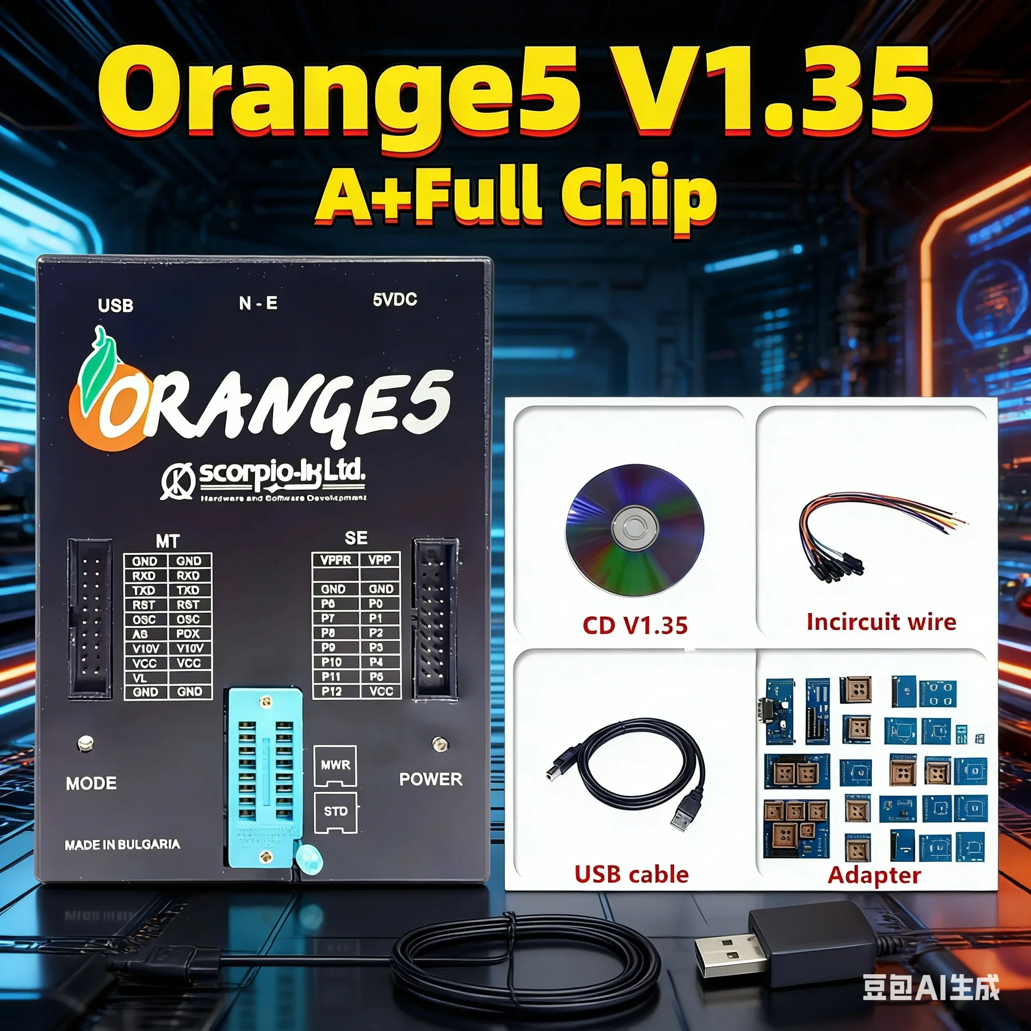 

New Orange5 V1.35 ECU Programmer OEM Orange 5 Full Adapters Orange5 Plus Full Universal Programmer Orange5 Programming Car Tool