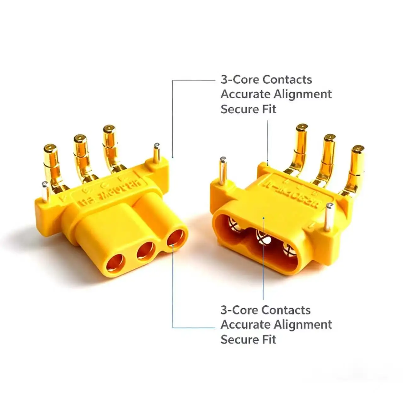 MR30PW‑F MR30PW‑M 3‑Core 90 Degree Horizontal Bent Pin Plug Male Female PCB Connector for RC Multicopter FPV Lipo Battery ESC
