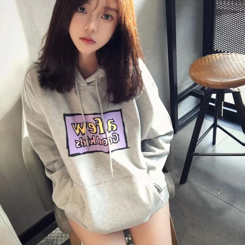 Hoodies Women Trendy Prevalent Ins Young All-match Hooded Design Daily Students Casual Autumn Simple Letter Harajuku Ulzzang