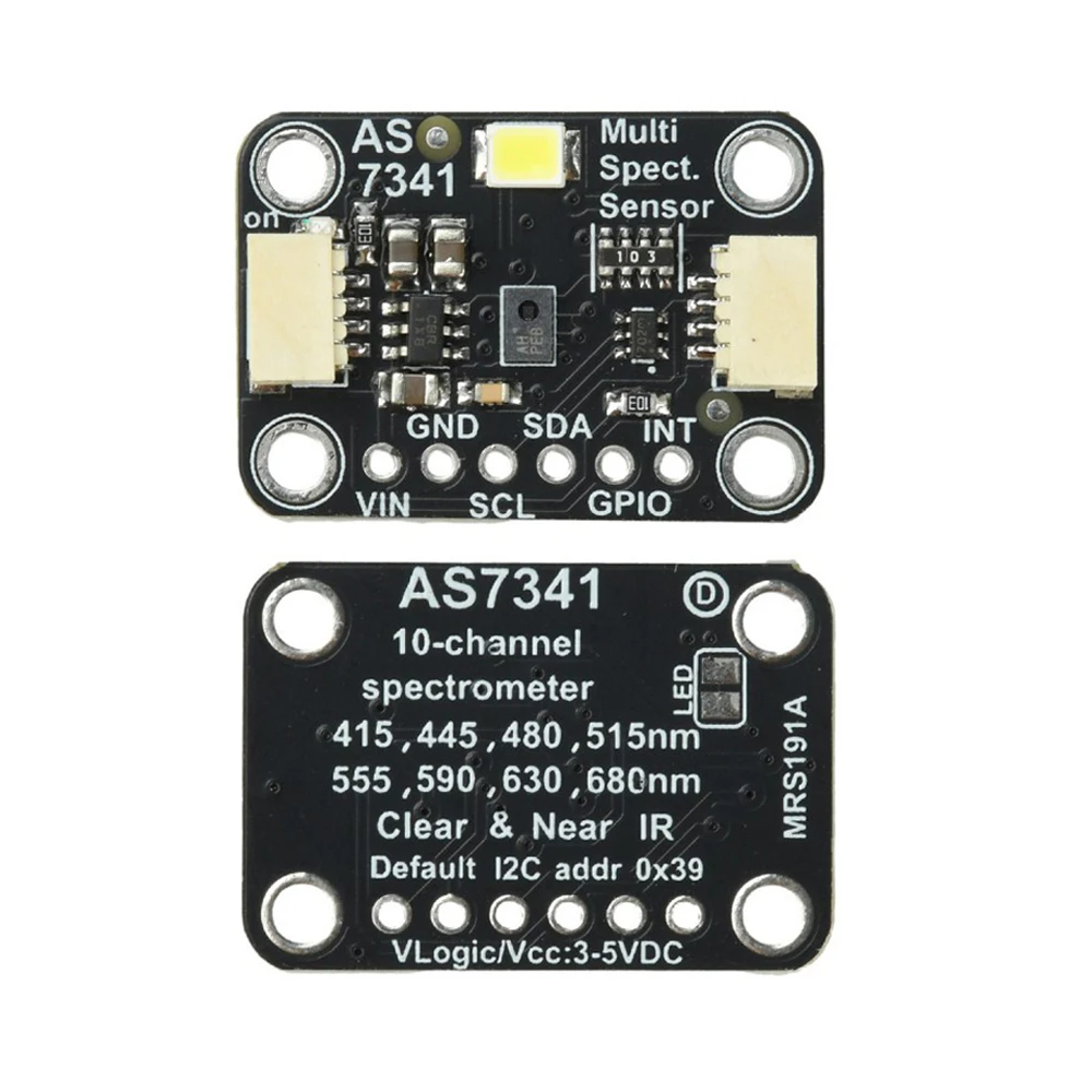 AS7341 11CH Spectral Color Sensor Breakout Board I2C 3.3V-5V Light Flicker Detection for Color Recognition Spectral Analysis