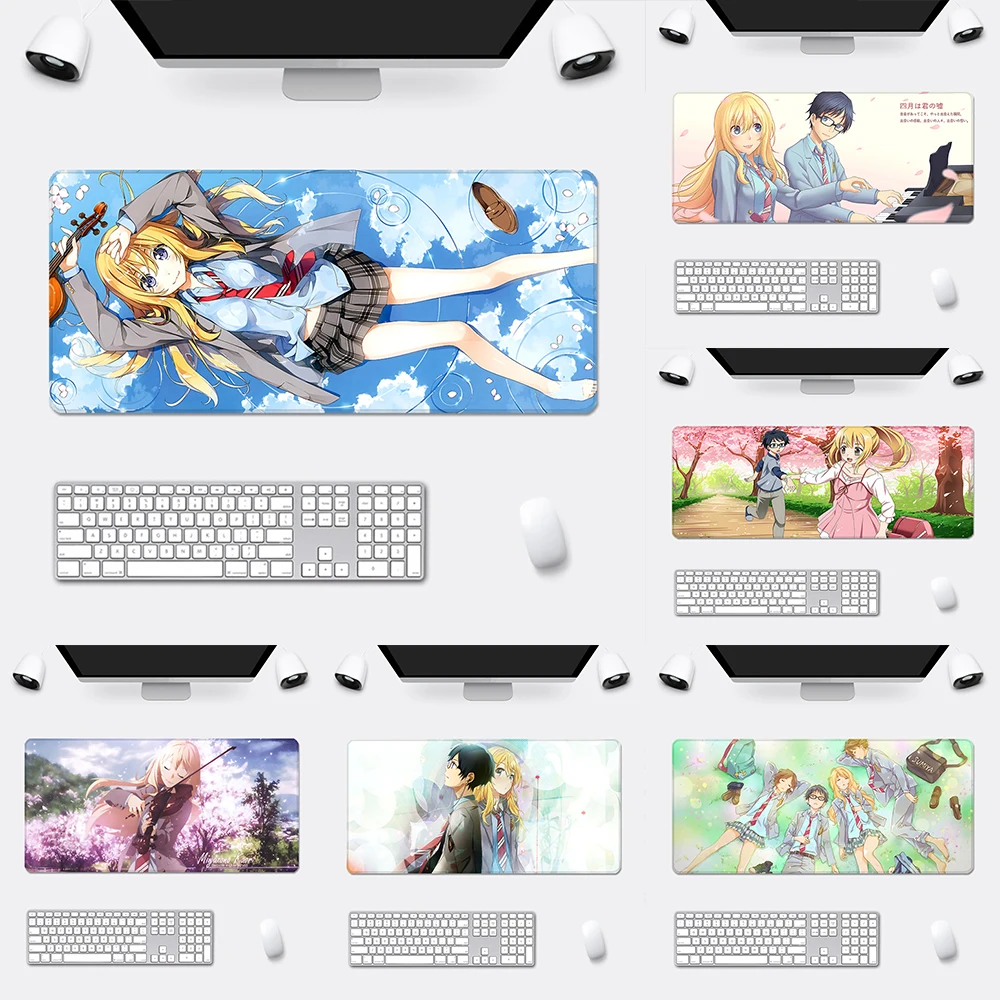 

Your Lie In April Mousepad HD Printing Computer Gamers Locking Edge Non-slip Mouse Pad XXL90x40cm Keyboard PC Desk Pad