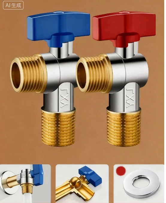 

2 шт. латунный нержавеющий угловой клапан-Guardian для водяной системы 1/2 дюйма модернизированные латунные шаровые краны G1/2, стандарт для домашнего трубопровода