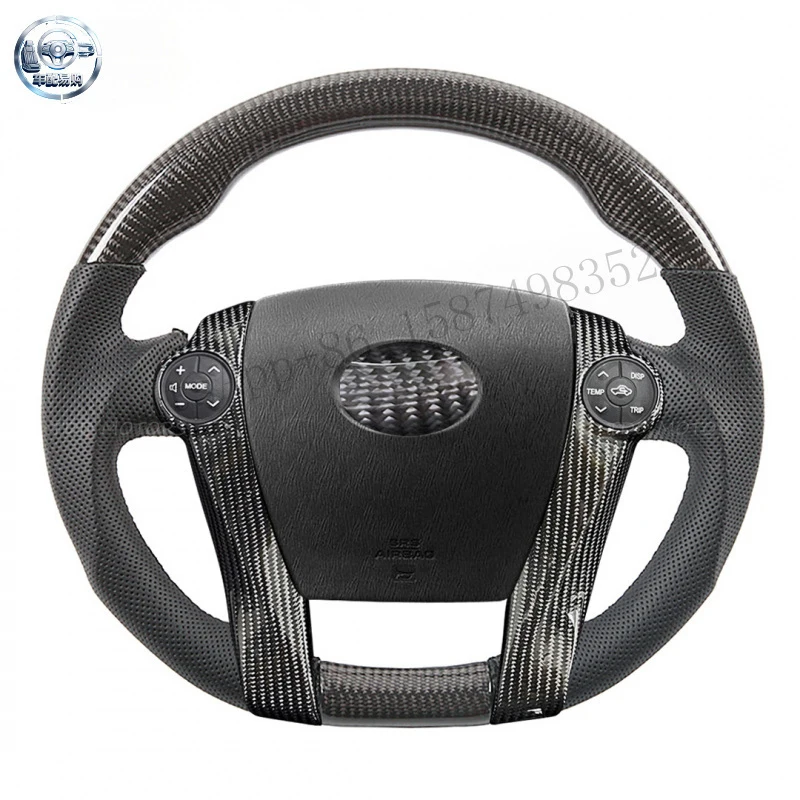 Customized carbon fiber steering wheel modification for Toyota Prius