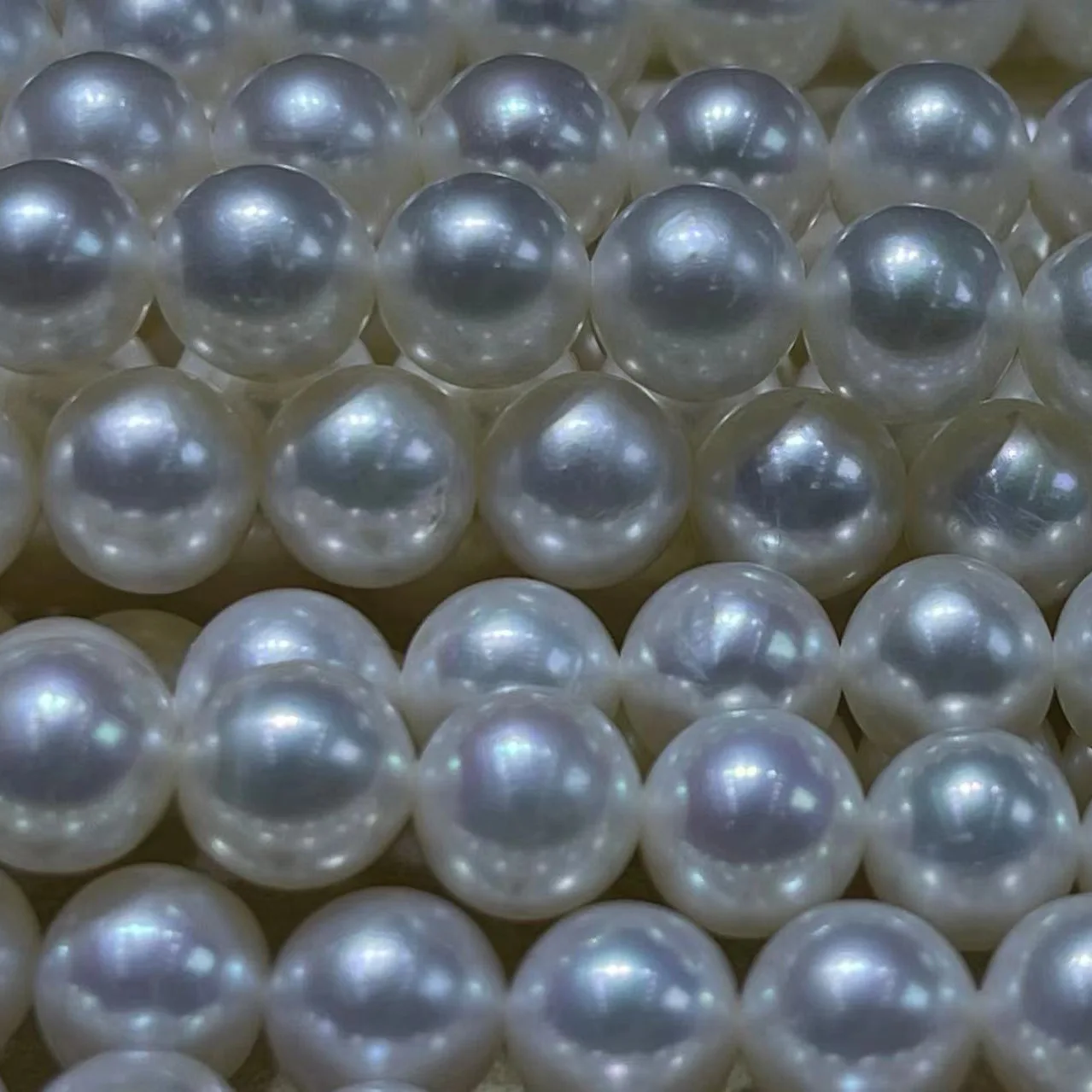 Perles d'eau douce blanches naturelles pour la fabrication de bijoux, perles de bonne qualité, brins lâches parfaitement ronds, 7-8mm