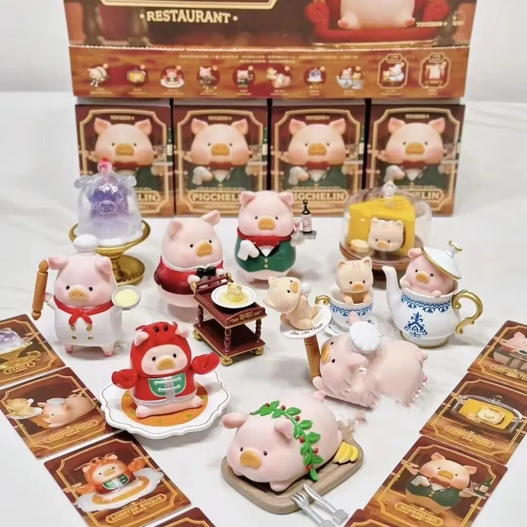 

Genuine Canned Pig Lulu Pig Restaurant Series Blind Box Flocking Desktop Ornaments Trend Figure Children Toy Girl Gift