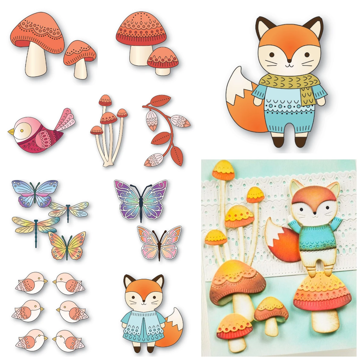 

Love Bird Dies Metal Cutting Dies 2025 Happy Fox Die Various Card Series Scrapbook DIY Decoration Embossing Template Paper Craft