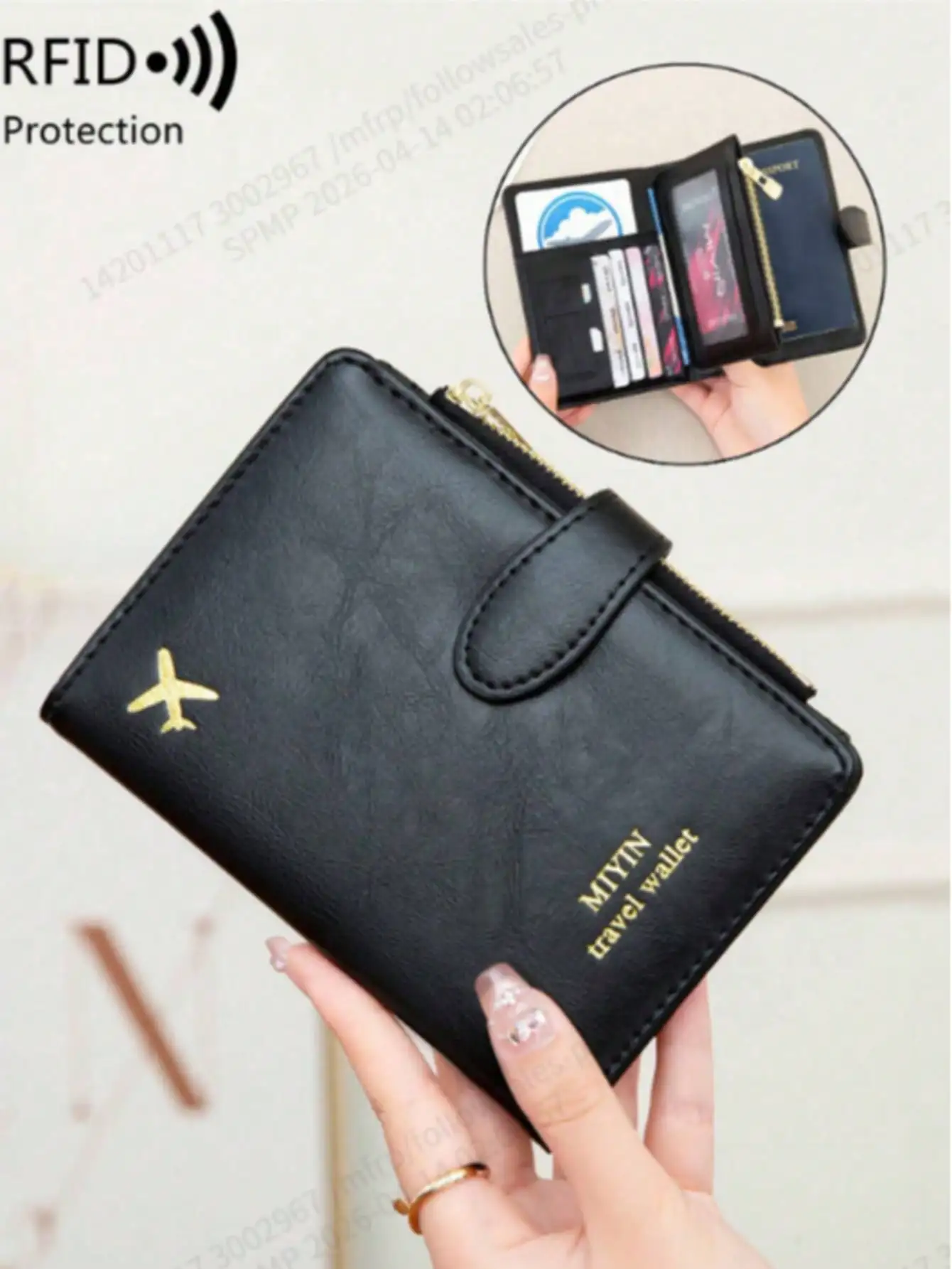 

Креативный чехол для паспорта в форме самолета с карманом на молнии и защитой от RFID