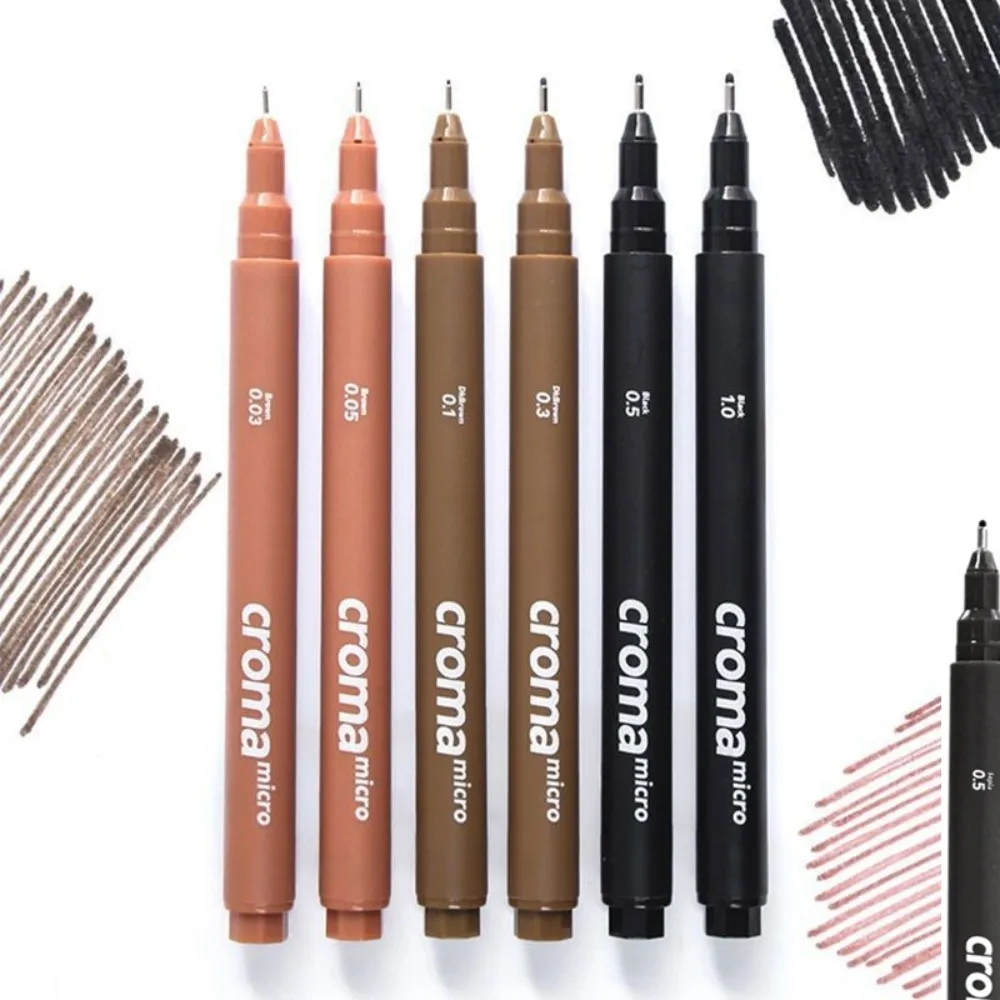 Japan Fineliner Drawing Micron Pens Set Brown Black Skin Tone Waterproof Ink Pens for Artist Drawing Sketching Art Supplies