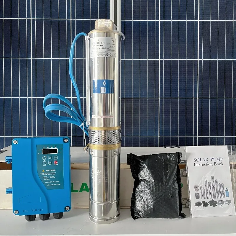 HD 0.75kW 1 AC/DC Solar Deep Well Pump Submersible Water Pump for Agriculture Irrigation OEM Support