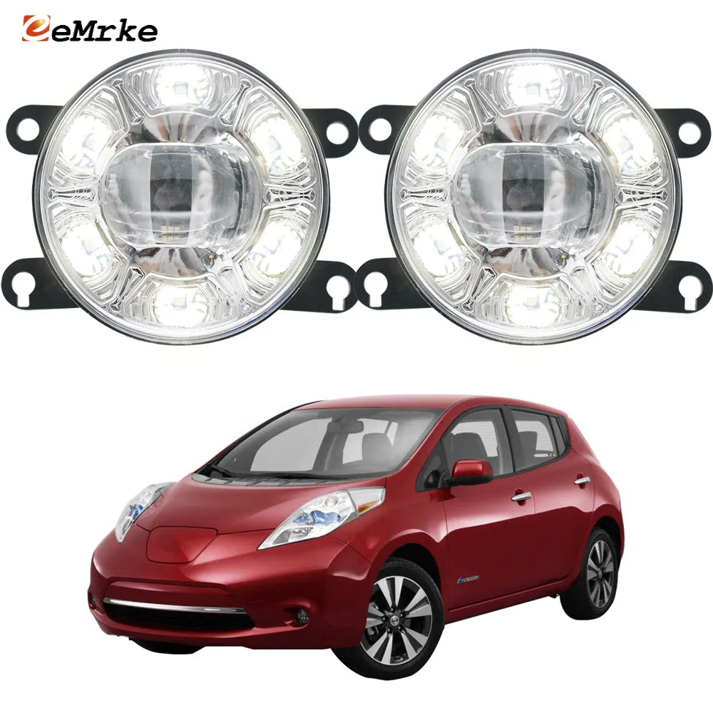 

LED Fog Lights Assembly + Led DRL for Nissan Leaf ZE0 2010-2017 Car PTF Clear Lens Front Daytime Running Fog Driving Light