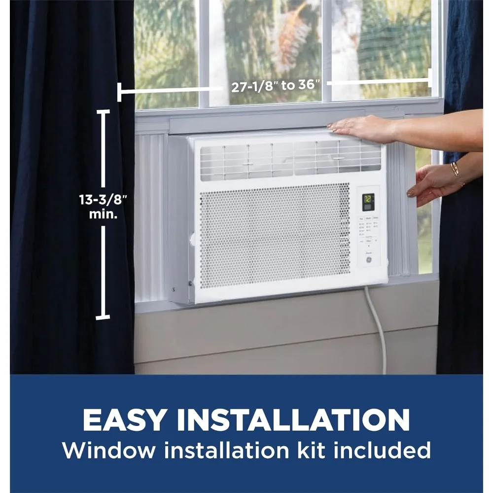Window type air conditioning unit, 6000BTU,suitable for 250 square foot rooms,equipped with adjustable fans and cooling settings