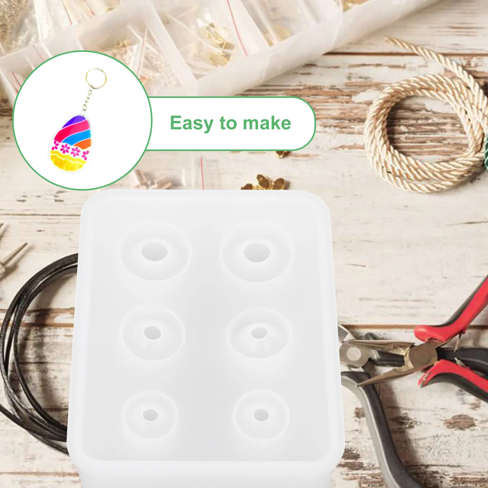 

Silicone Elliptical Pendant Mold Reusable Hanging Pendant Mould Creative Crystal Epoxy Mold for Gift Making