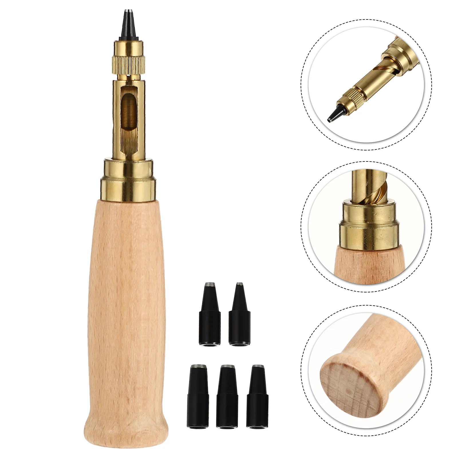 6-teiliges DIY-Stanzset aus legiertem Stahl, automatischer Hohlstanzer-Anzug, 15 mm, 2 mm, 25 mm, 3 mm, 35 mm, 4 mm Locher