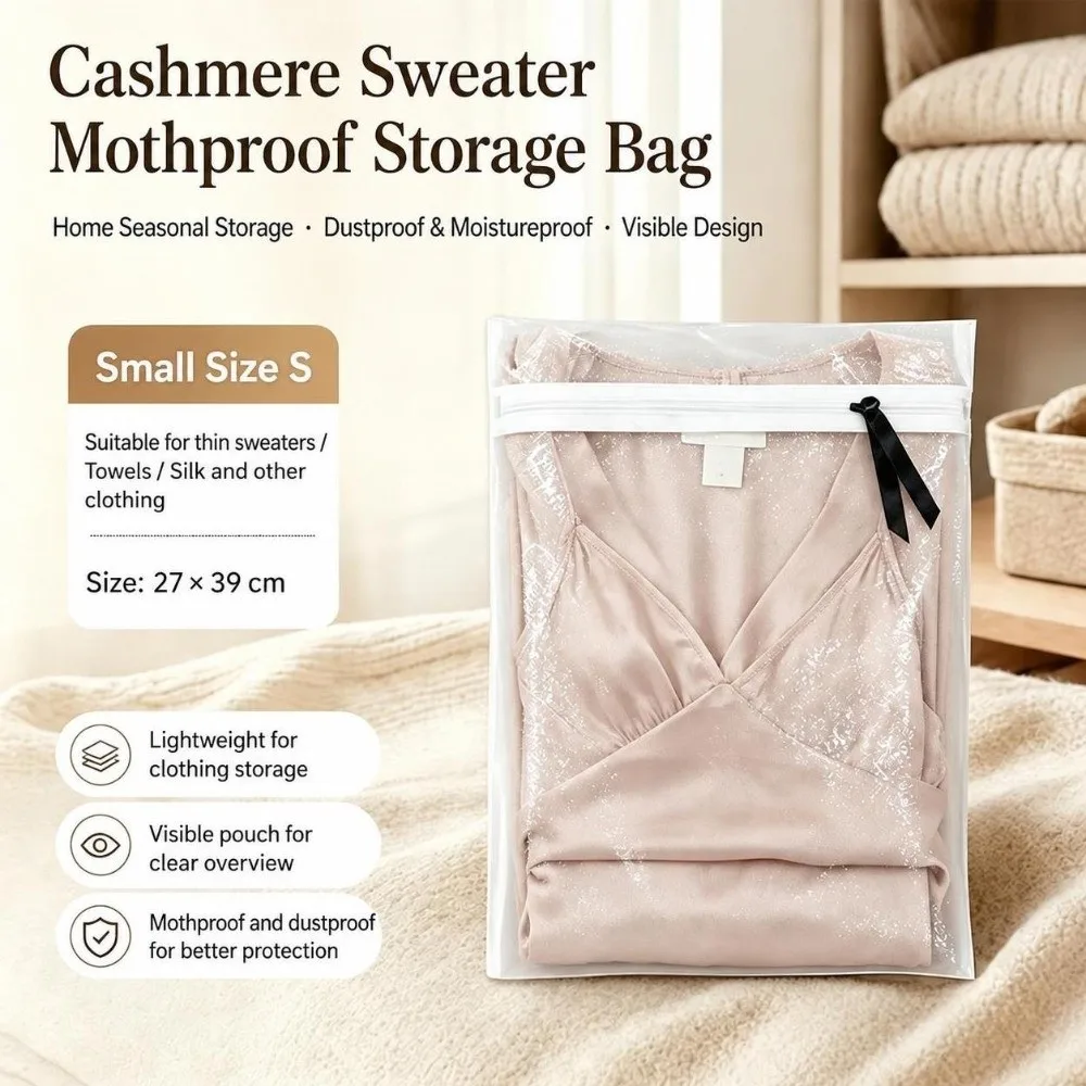 Insect Resistant Clothing Storage Bag Anti Yellowing Breathable Cloth Zipper Storage Bag Rectangular Zipper Closure
