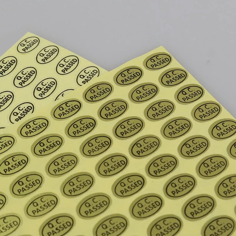 2700pcs/pack Oval QC PASSED Stickers Label Small Paper qc passed item inspection labels Gold/Green/White/Clear PVC