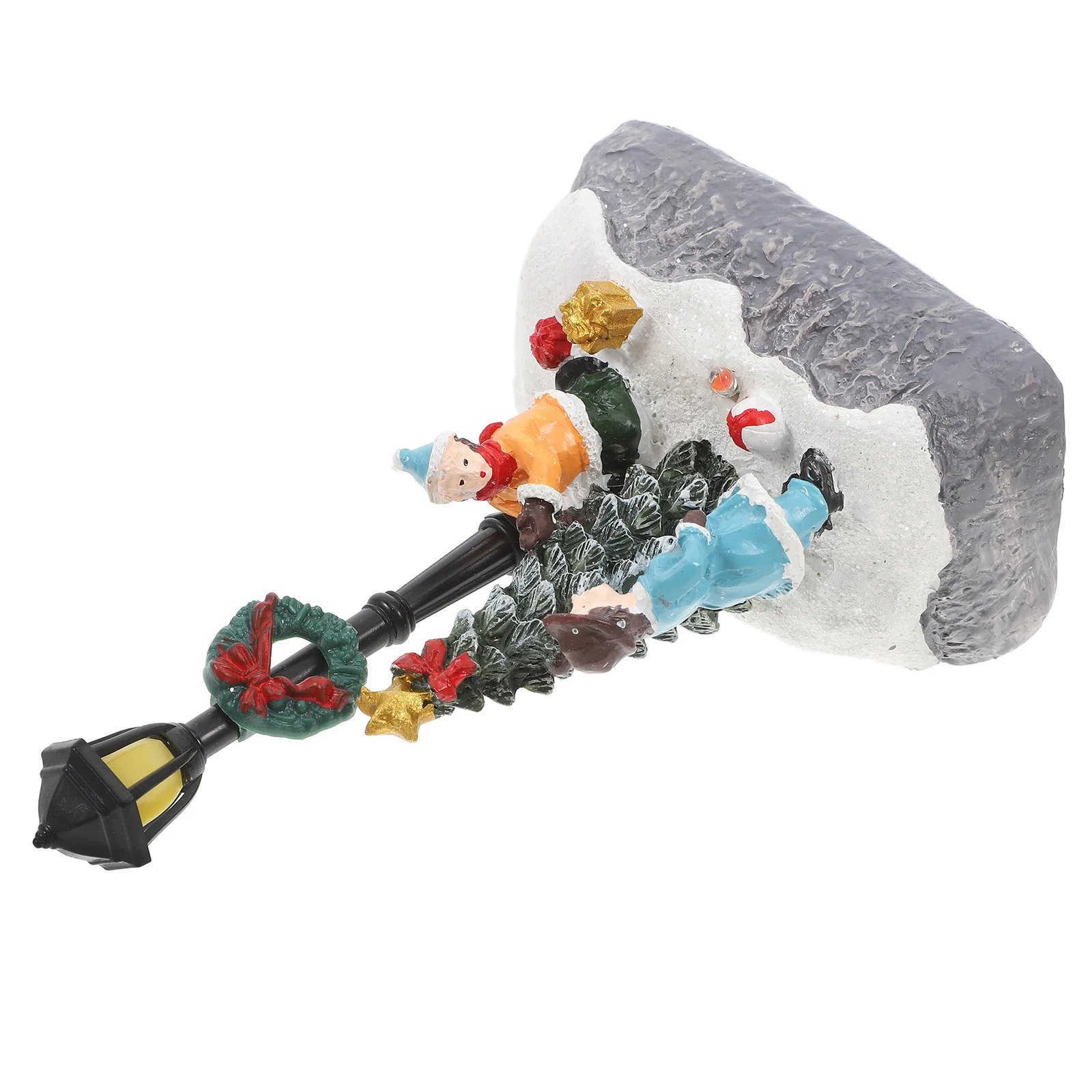 

1Pcs Resin Mini House Ornament with Christmas Design Fine Workmanship Micro Landscape Decor for Indoor Outdoor Decoration