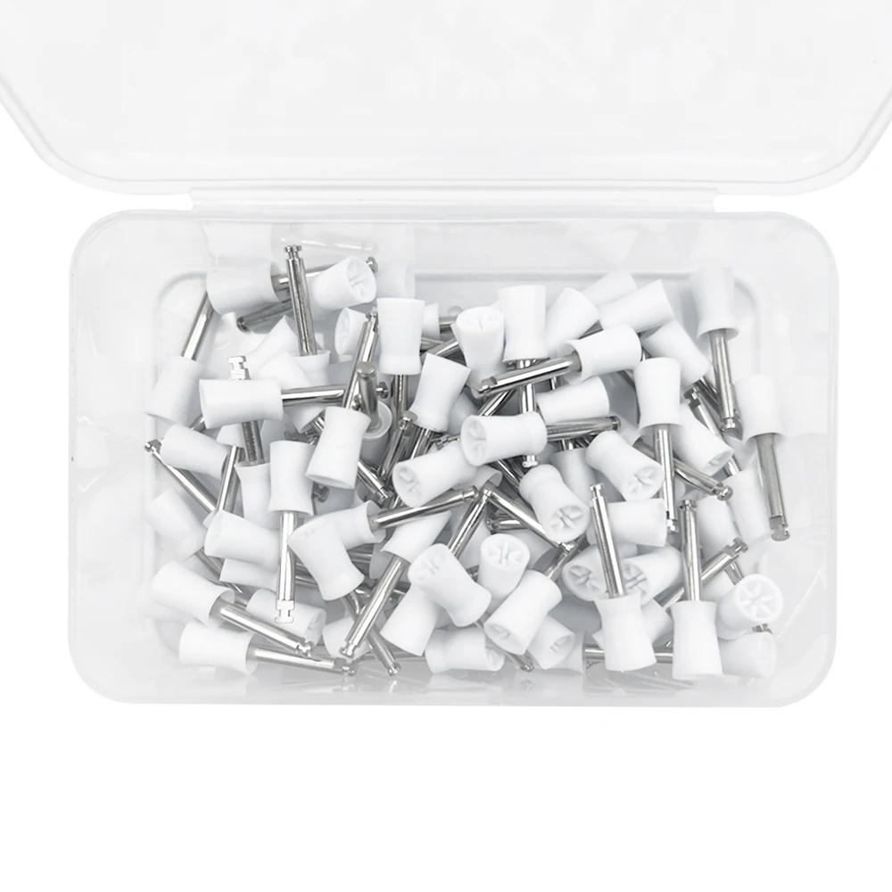 100Pcs Dental polishing  Nylon Bristle Brush Disposable Dental Care Brush Head Cup Polishing Cup Dentist Tools Polishing Cup