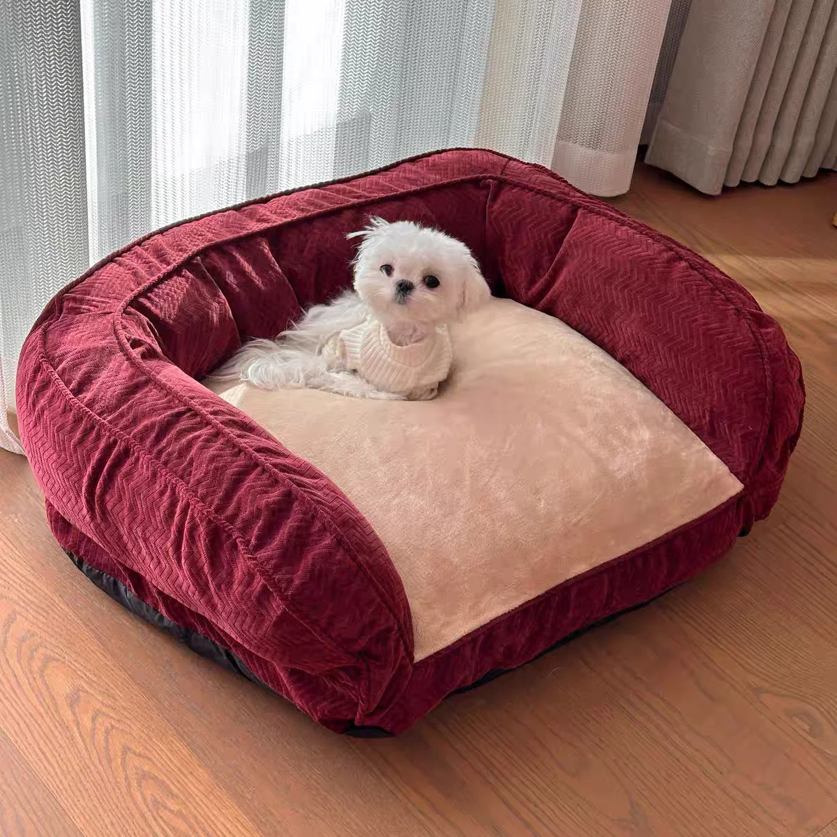 Removable and washable four-season pet sofa for medium and large dogs, dog beds, cat beds, pet beds, warm and thick in winter