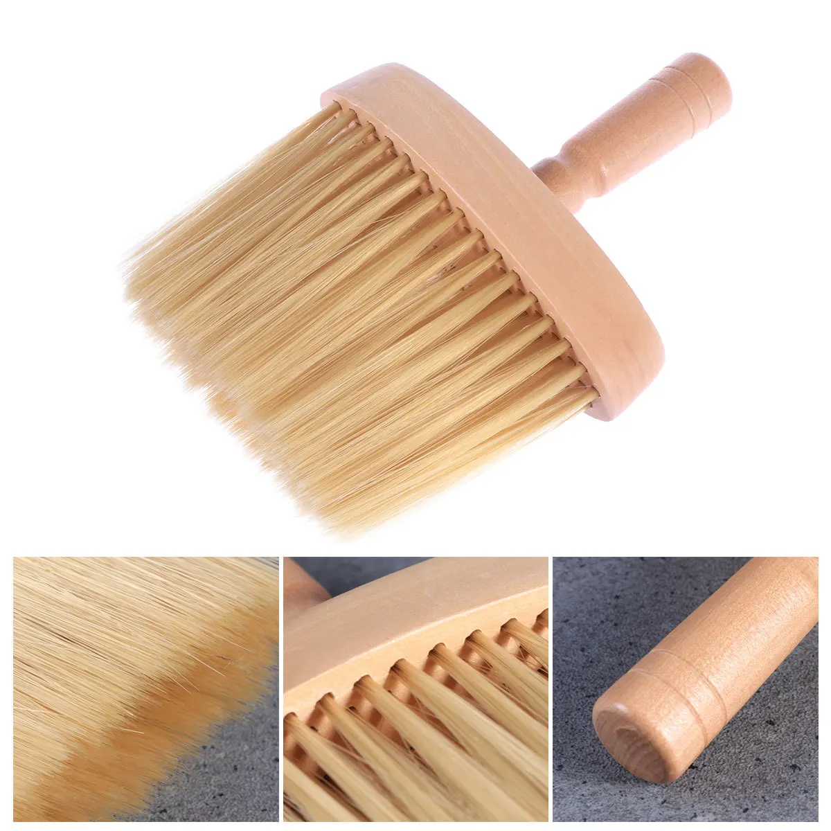 Boar Bristle Brush Soft Touch Quick Hair Removal Standup Display Durable Neck Cleaning Tool For Salon Barber Hair Cutting