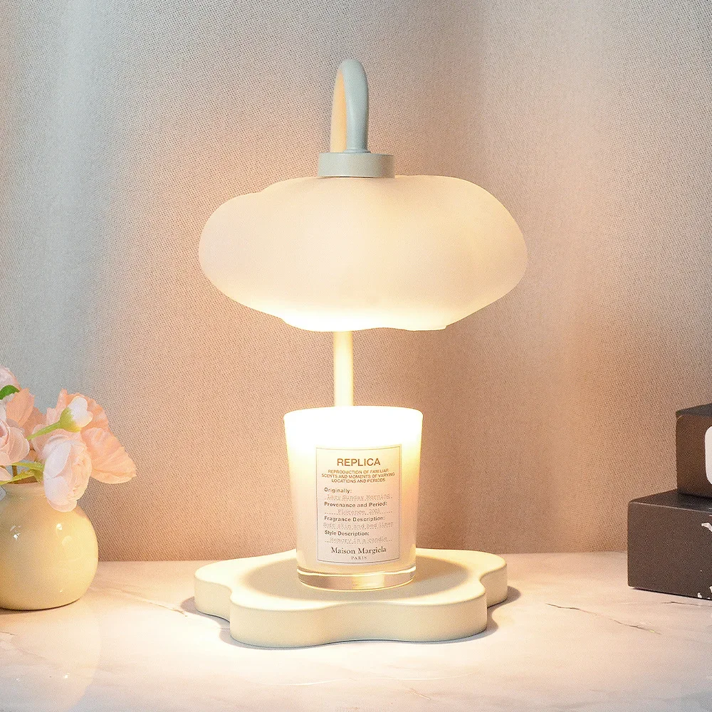 Adjustable Brightness Candle Warming Lamp with Timer Melting Candles Scented Candle Lamp Cloud-Shaped Candle Melting Lamp