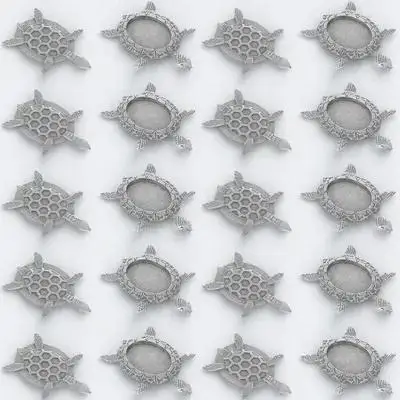 

20pcs Gemstone Bases Rustproof Zinc Alloy Smooth Diy Necklace Pendant Blanks Sea Turtle Charms Jewelry Making Accessories