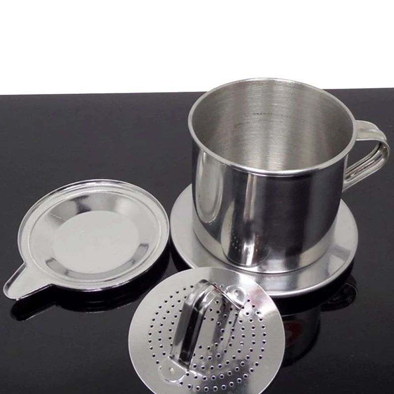 1/2PCS Stainless Steel Coffee Filter Infuse Cup Vietnamese Coffee Dripper Maker Pot Portable Coffee Drip Strainer Kitchen Coffee