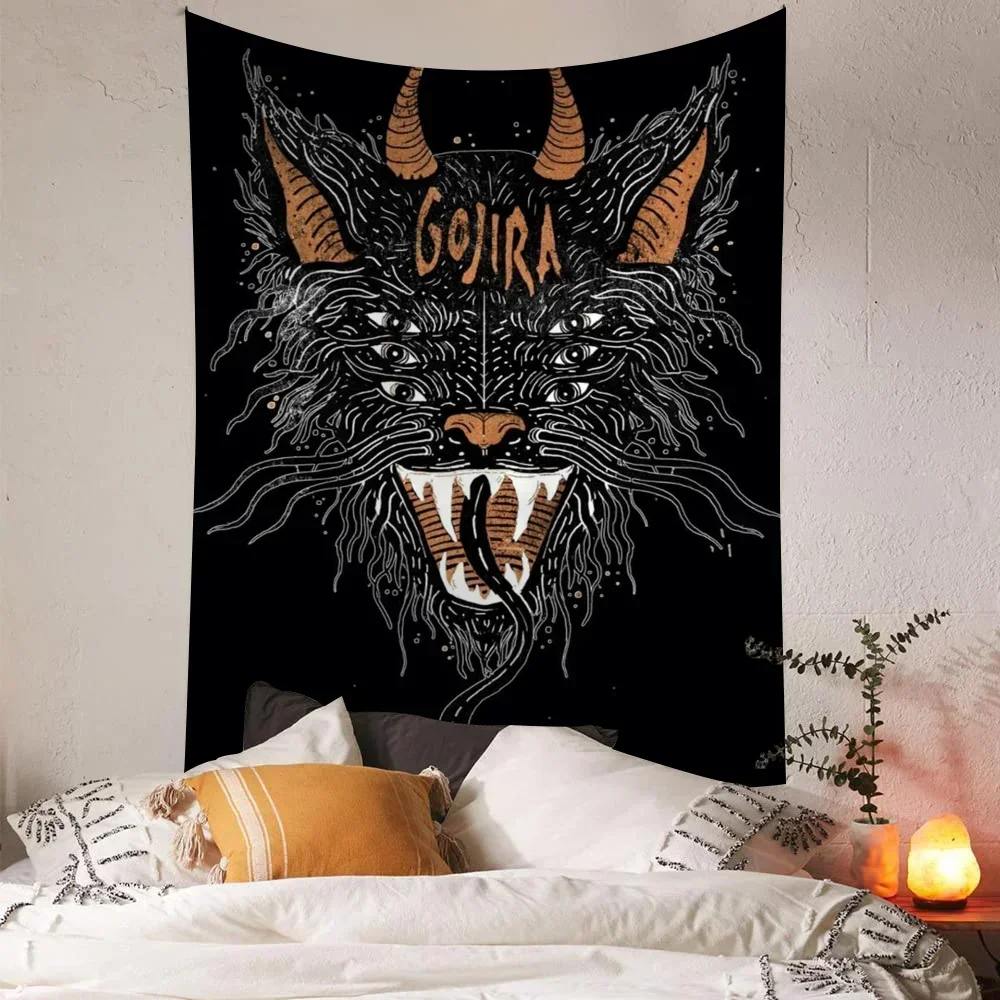 1pc Halloween Gothic Band Art Throwing Blanket Multifunctional Home Decor Flannel Walls and Bed
