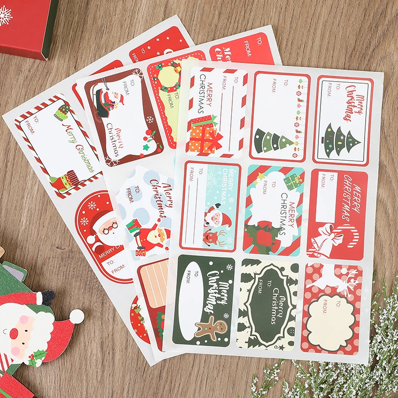 10 Sheets Christmas Gift Stickers Decorative Sealing Sticker Merry Xmas Reward Self-adhesive Label Sticker New Year 2025 Navidad