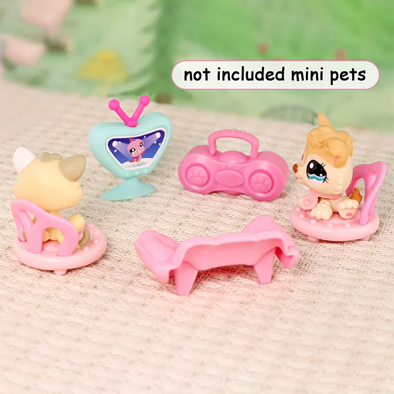 

Mini LPS Pet Shop Accessories Fixed Set TV Sofa Chair Audio Accessories For Short Hair Cat and Collie (Excluding Toys)