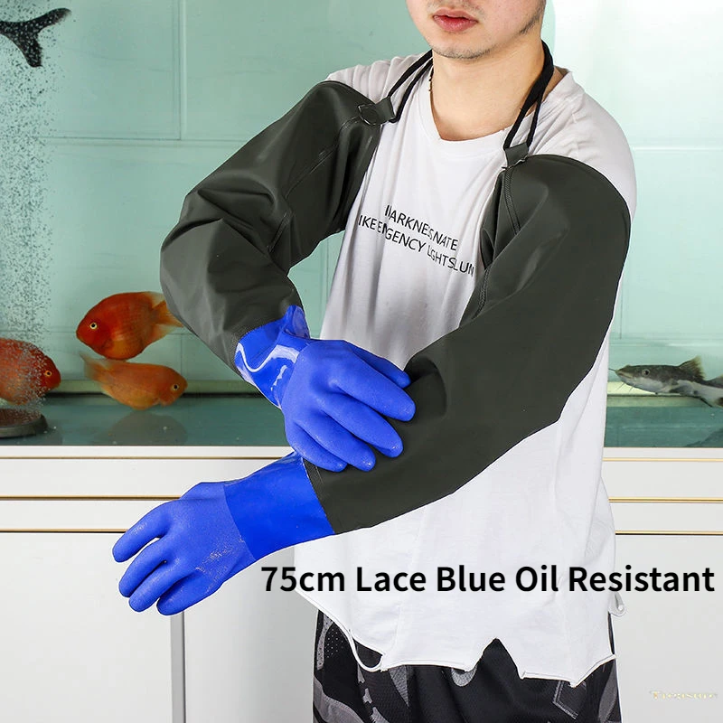 Oil-resistant thickened fish-catching, stab-proof, waterproof, wear-resistant, acid-base, anti-slip, industrial aquatic gloves