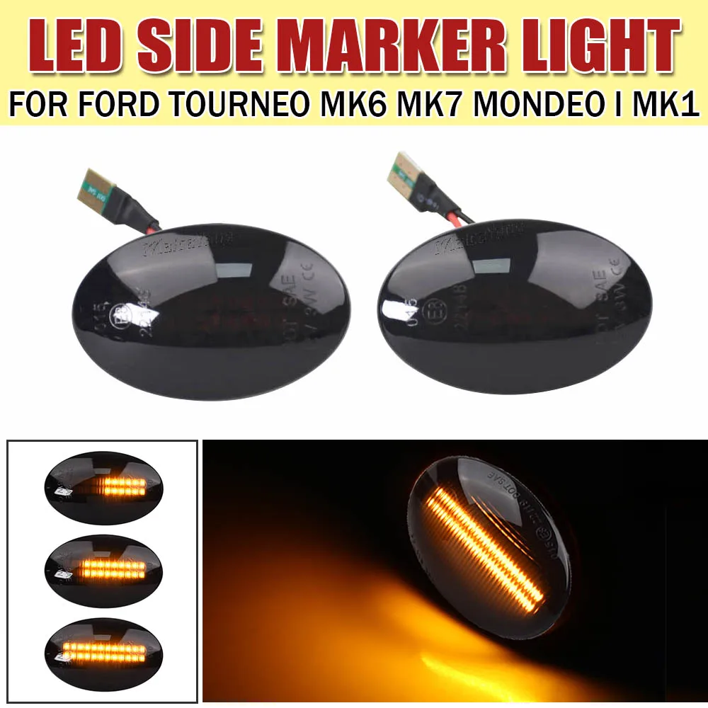 Lámpara LED secuencial, luz de señal de giro lateral dinámica para Ford Fiesta III IV MK3 MK4 KA Mondeo I MK1 Transit Tourneo MK6 MK7