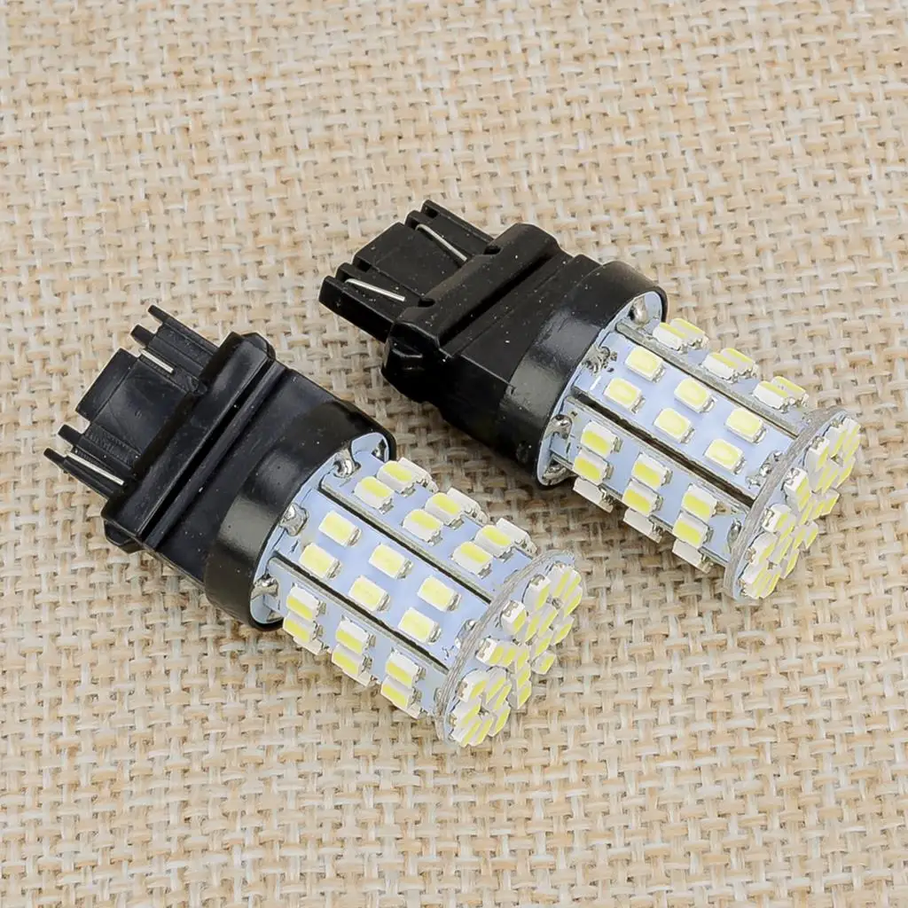 2Pcs 3157 64SMD White LED Reverse Brake Turn Signal Light Bulb 12V 3W Fit for Dodge Ram 1500 2500 3500 1994-2007 2008 2009 2010