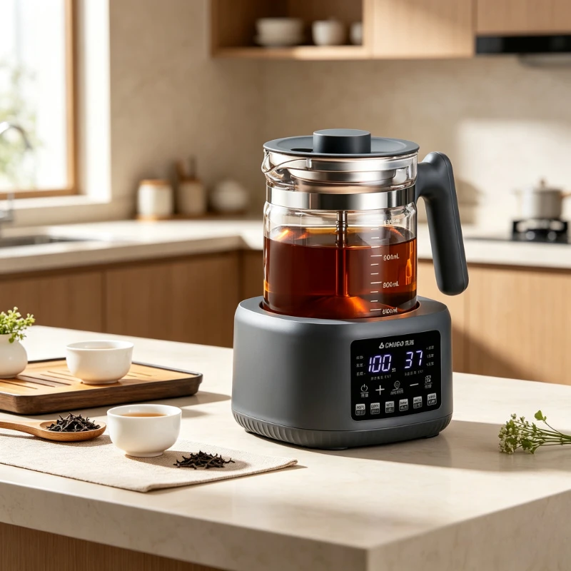 Electric Tea Kettle 1.3L Glass Spray Brewing Pot 72H Keep Warm 6 Tea Programs for Black White Tea Home Office Use 전기 티포트