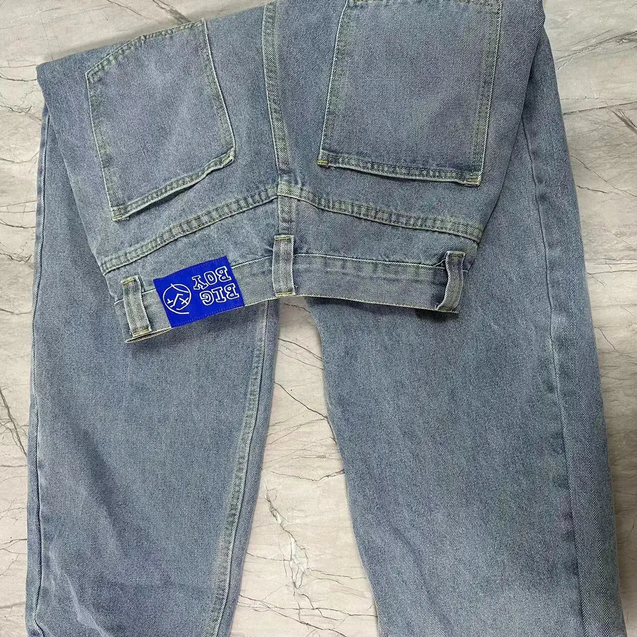 Jeans Baggy Bordados para Homens, Calças Denim Cargo Calças Simples de Lazer, Calças de Golfe Y2K para Homens, Quente