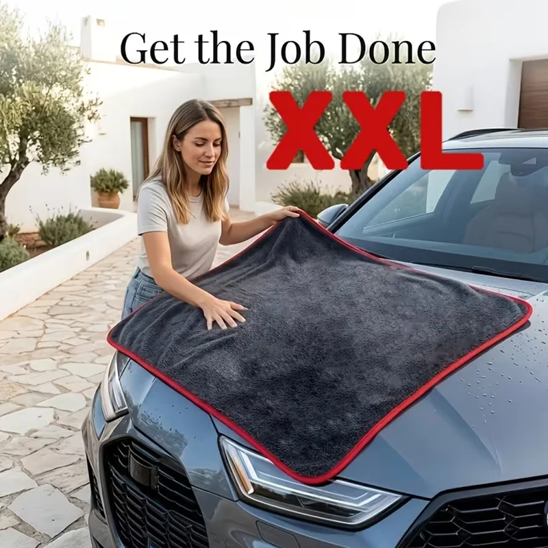 2pcs XXL Extra Large Microfiber Car Drying Towel with Twist Loop Design - Ultra-Absorbent Thickened Technology for Cars, Trucks