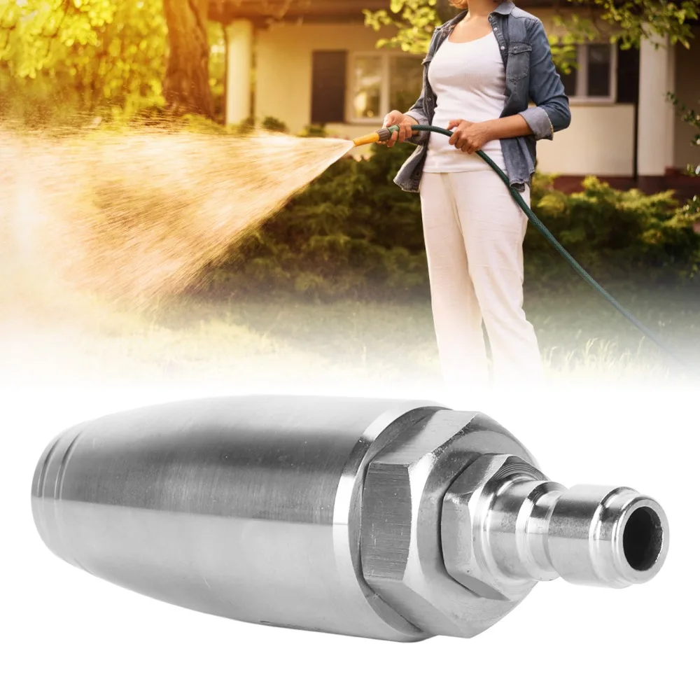 

350bar High Pressure Rotary Nozzle Stainless Steel Silver Rotating Pressure Washer Tip 1/4inch Heavy Duty
