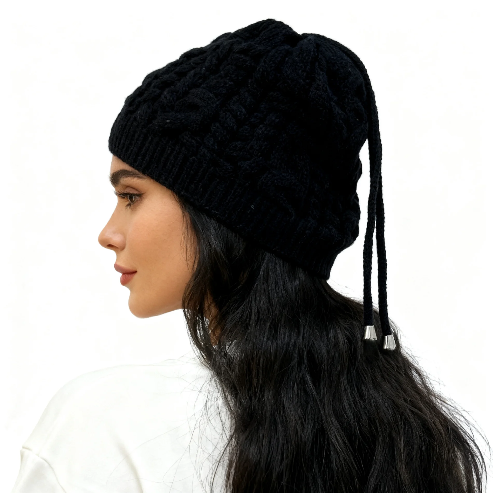 Mehrzweck-Set mit gestrickter Wintermütze und Schal | Warme Thermo-Mütze, Halswärmer, Ski-Gesichtsbedeckung für Damen und Herren, Outdoor, kaltes Wetter – Detail 9