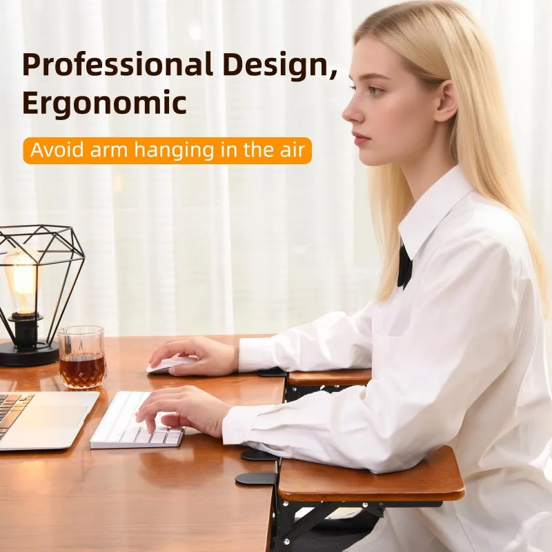 

Keyboard Tray Clamp-Adjustable For Desk Extension Board-Foldable Computer Arm Rest For Desk, Office& Home Use