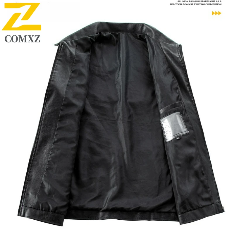 2025 Brand New Leather Jacket For Men's Korean Trend Slim Fit Faux Leather Jacket Handsome Youth Motorcycle Coat Ropa De Hombre